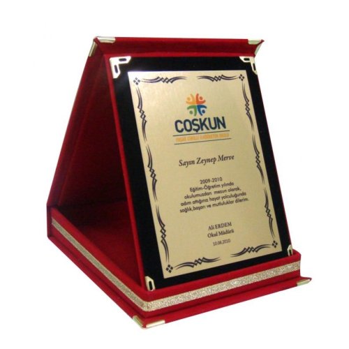 Plaket 3 Plaket kadife kutulu plaket