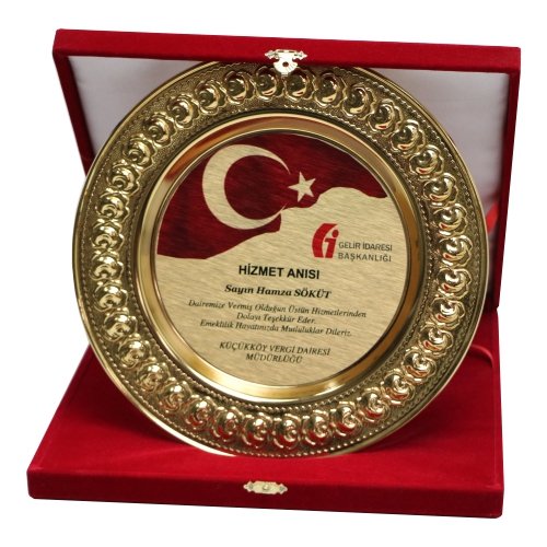 Plaket 4 Plaket kadife kutulu plaket tabak