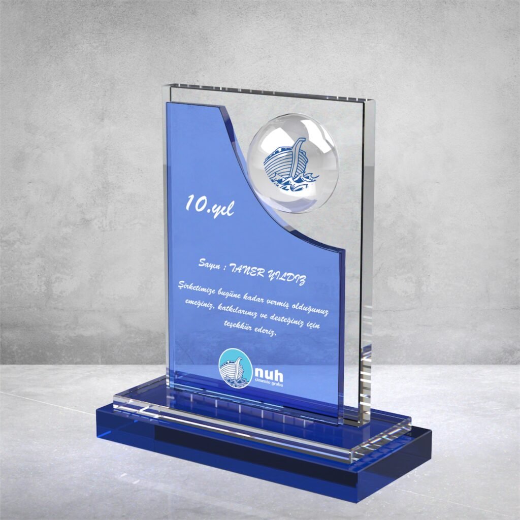 Plaket 16 Plaket Mavi Camlı plaket