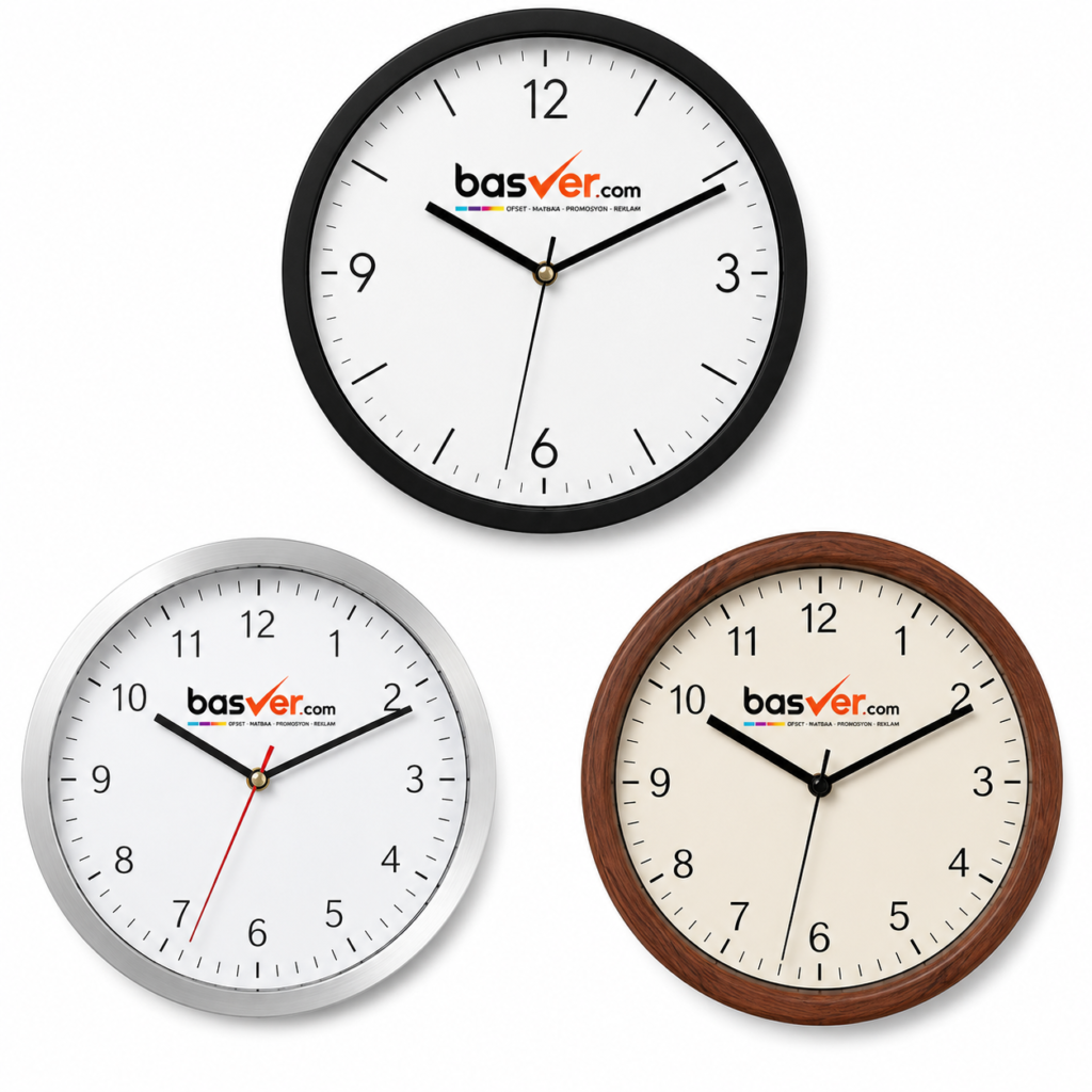 Basver.com Logolu duvar saati