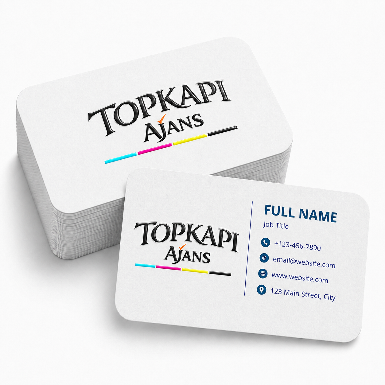 Kabartma laklı kartvizit baskı - Topkapı Ajans